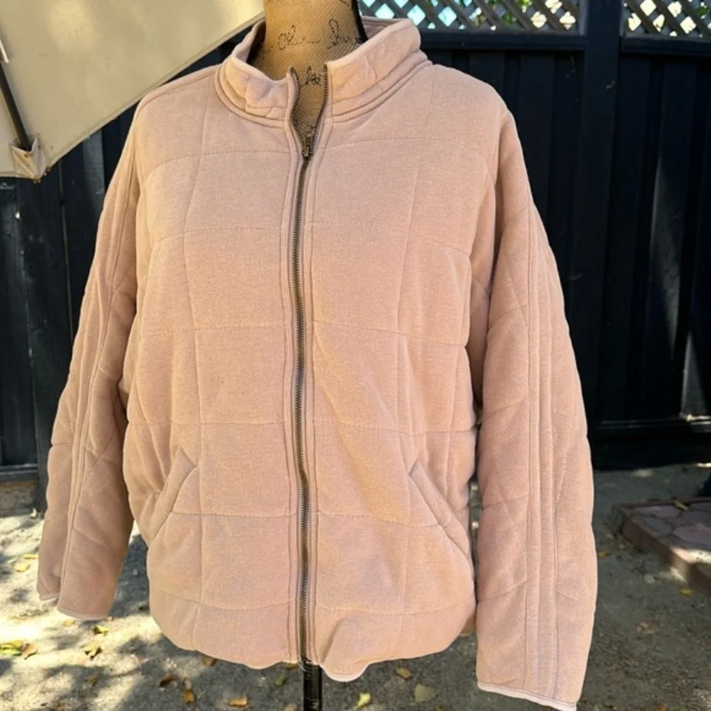 🧡🧡🧡 Quilted small to medium oversize jacket, cream oatmeal large Dolman free